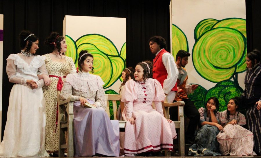 A scene from the SCHS One Act play Darcy and Elizabeth.