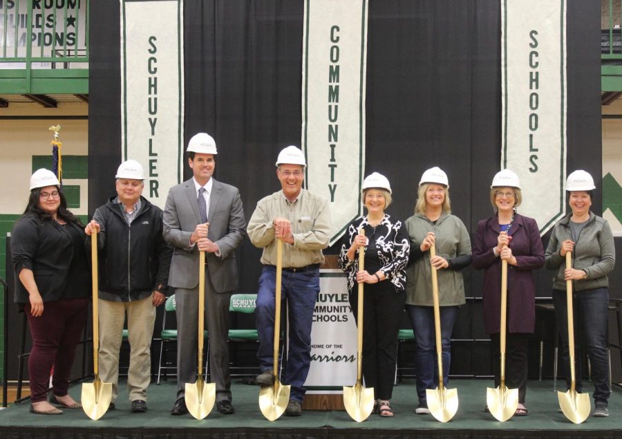 School board members and project partners in the Ground Breaking Ceremony.