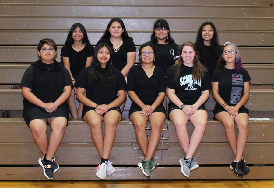 Front Row Left to Right: Kalany Arevalo, Janel Lopez, Ivana Lopez, Carly Johnson, Natalia Ruiz. Second Row: Esmeralda Sacarias, Marianna Castillo, Evelin Pena, Jazmine Martinez.
