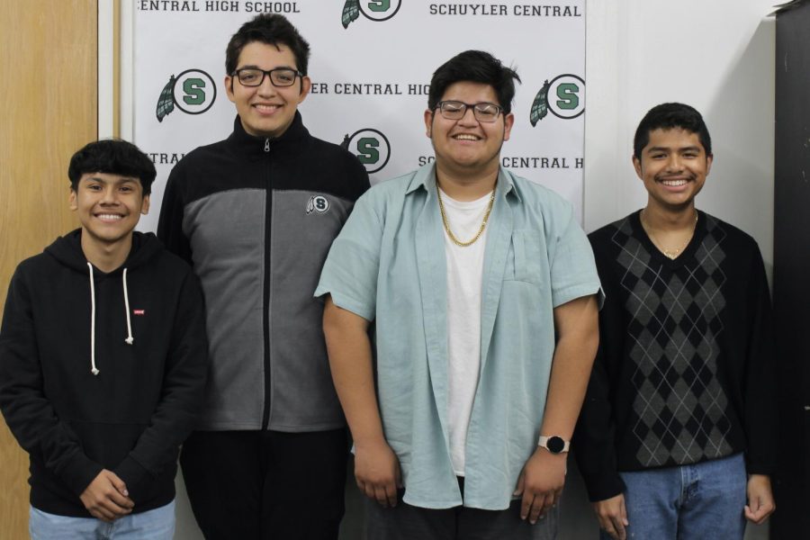 Shown in the picture are: Omar Barrios, Joel Medina, Josue Fuentes, Michael Arriaza. Not shown in the picture are: Gina Alba, Vincent Wegner.