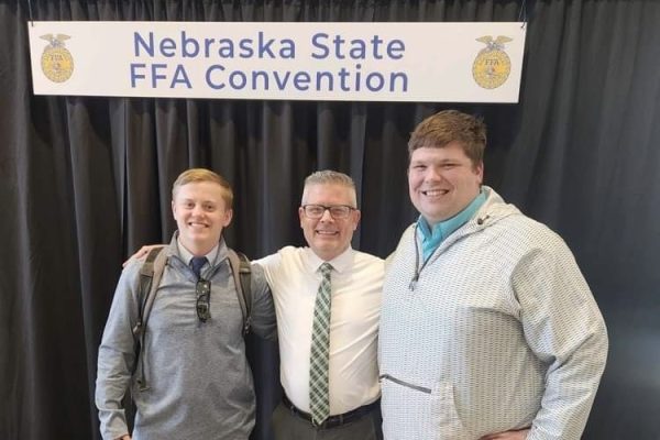 Mr. Moomey, Dr. Lefdal, and Mr. Harper at State FFA after Dr. Lefdal received the award.