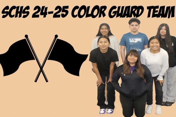 The 24-25 Color Guard team. Students not pictured: Yamilet Ortiz, Maria Wiliams, and Gaby Quezada.